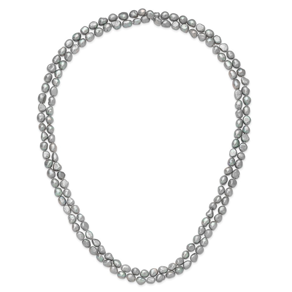 9-11mm Grey Baroque Freshwater Cultured Pearl Endless 64 inch Necklace