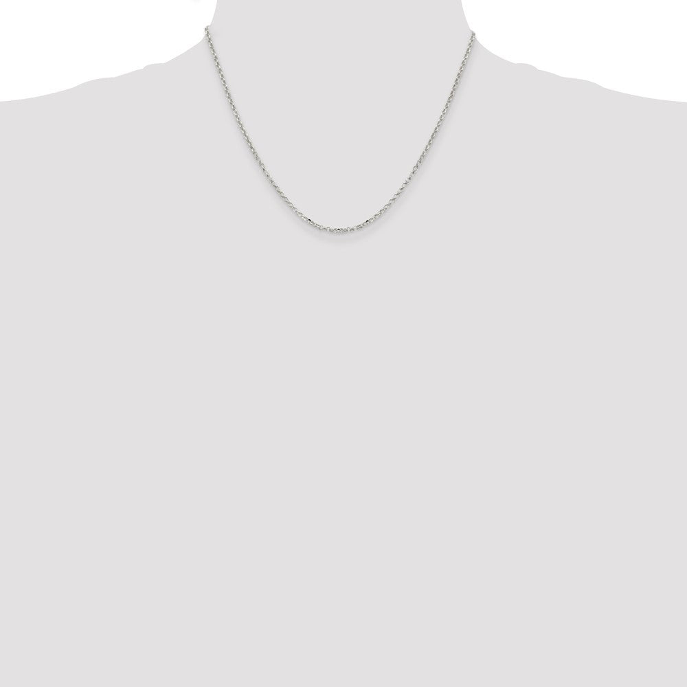 Sterling Silver 2.2mm Diamond-cut Cable Chain