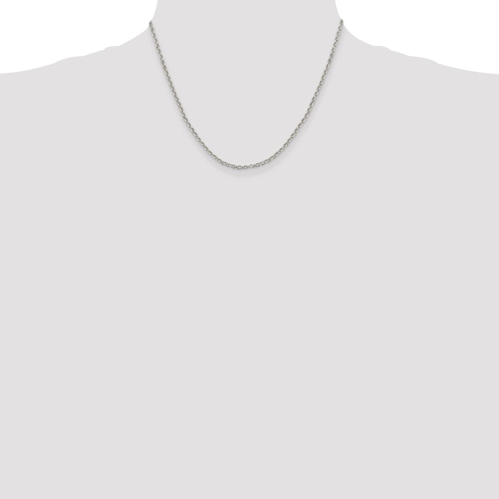 Sterling Silver 2.6mm Diamond-cut Cable Chain w/2in ext.