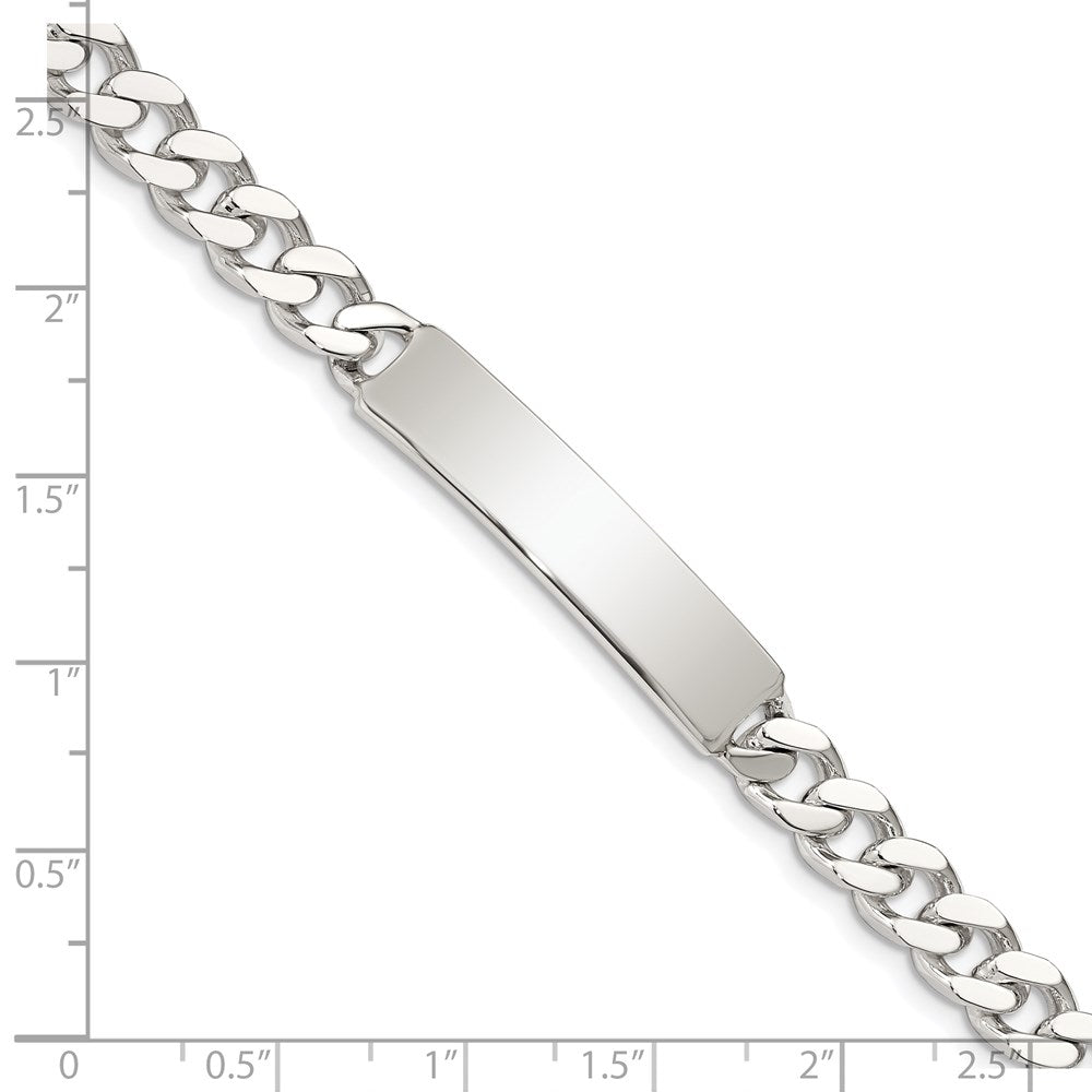 Sterling Silver 8inch Polished Engraveable Curb Link ID Bracelet