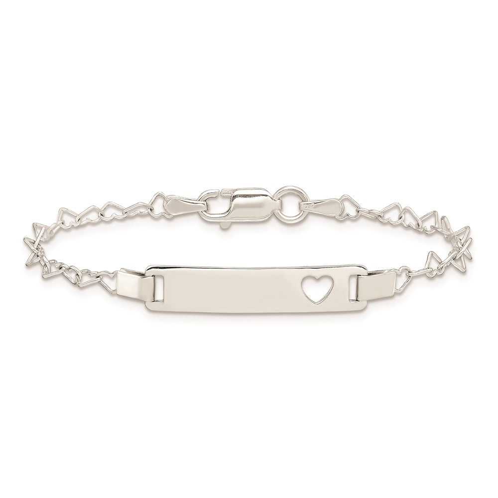 Sterling Silver Heart ID Bracelet