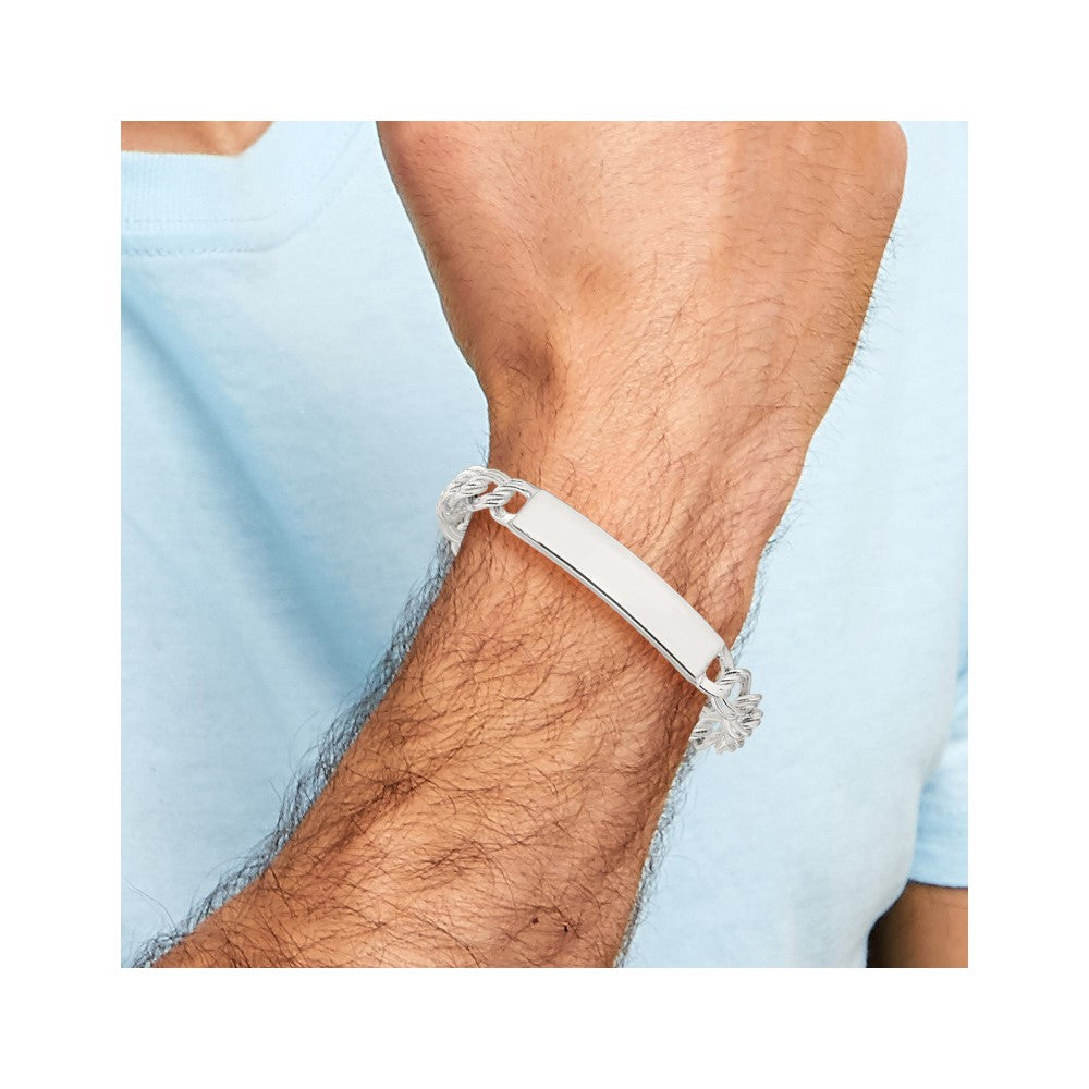 Sterling Silver Polished Double Curb 7in ID Bracelet