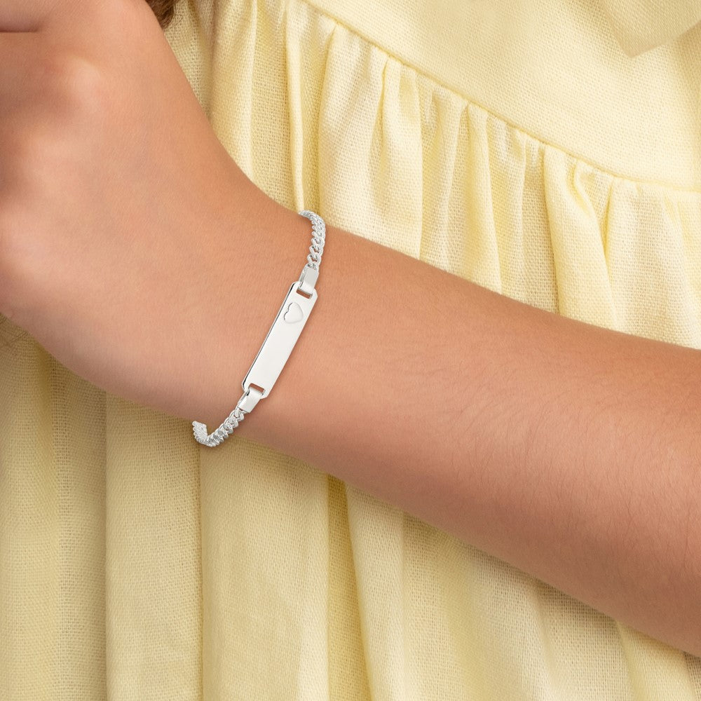 Sterling Silver ID with Heart Bracelet