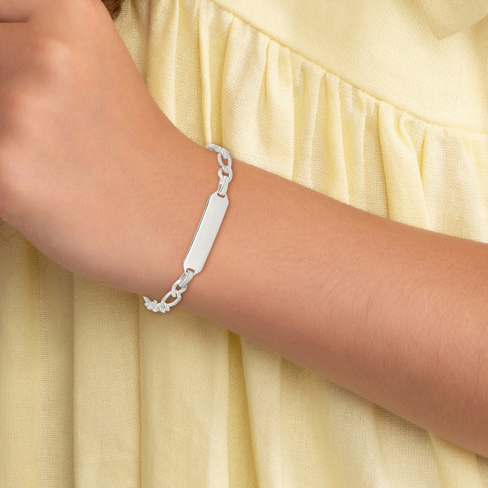 Sterling Silver 6inch Polished Engraveable ID Bracelet