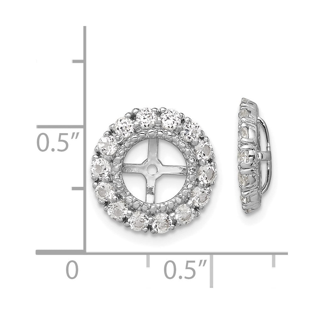 Sterling Silver Rhodium Diam. & White Topaz Earring Jacket