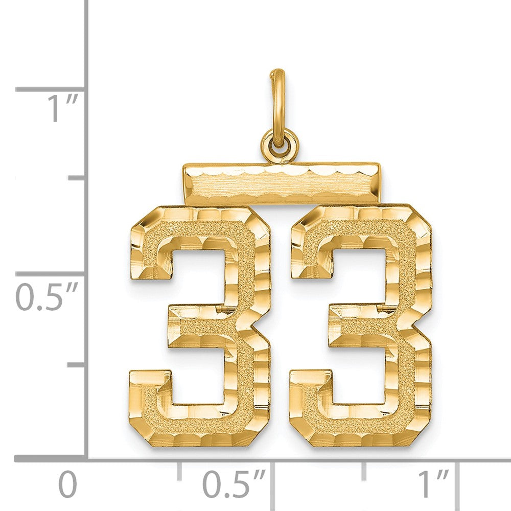 Sterling Silver/Gold Plated Large #33 Charm