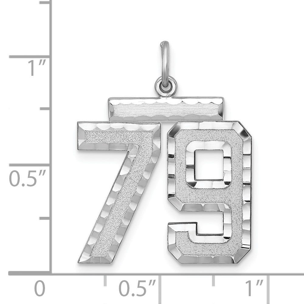 Sterling Silver Rhodium-plated Large #79 Charm