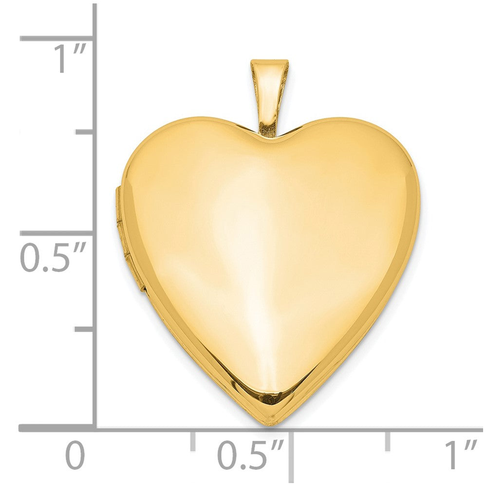 Sterling Silver Gold-plated 20mm Polished Front/Satin Back Heart Locket
