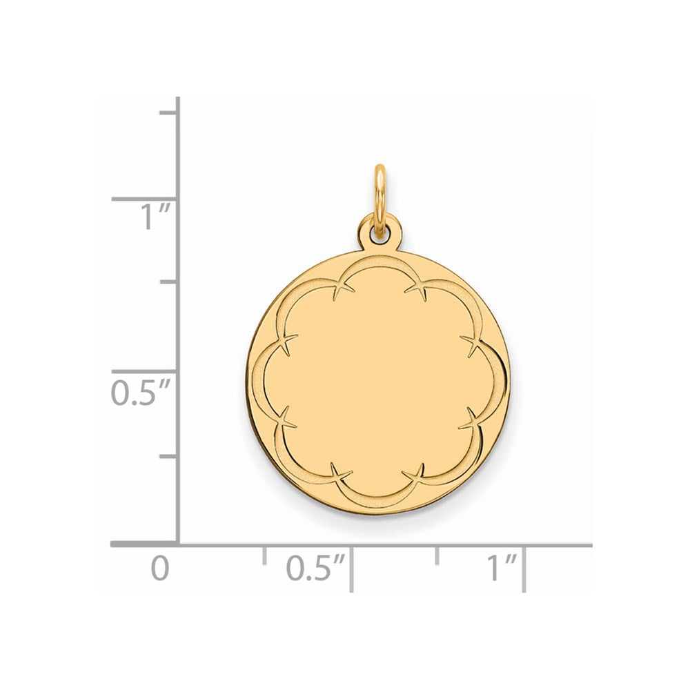 Sterling Silver GP Engraveable Round Polished Disc Charm