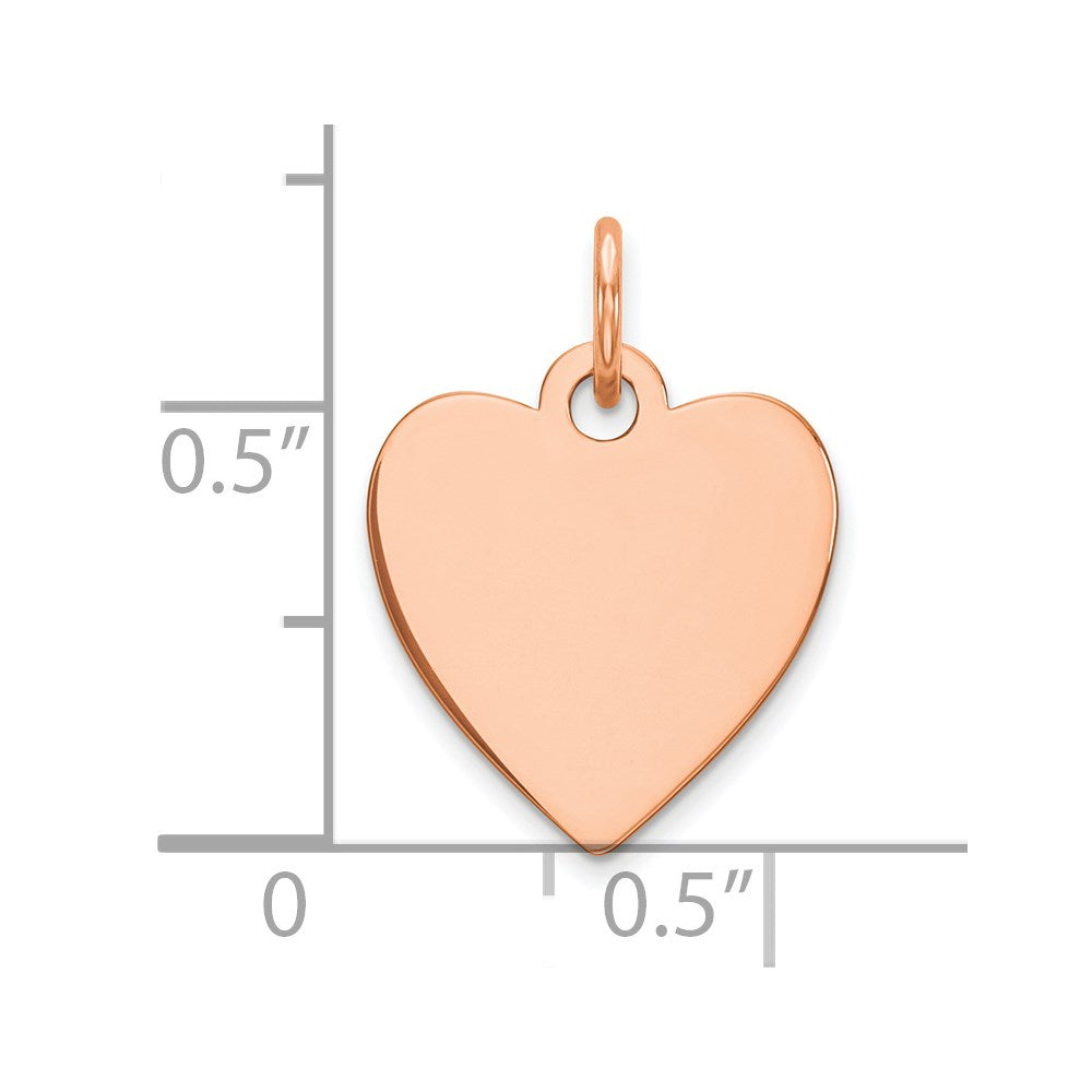 Sterling Silver RG Plated Engraveable Heart Polished Front/Satin Back Disc