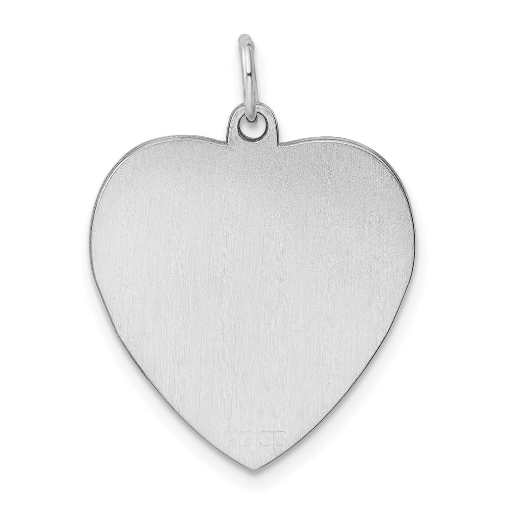 Sterling Silver RG Plated Eng. Heart Polish Front/Satin Back Disc Charm