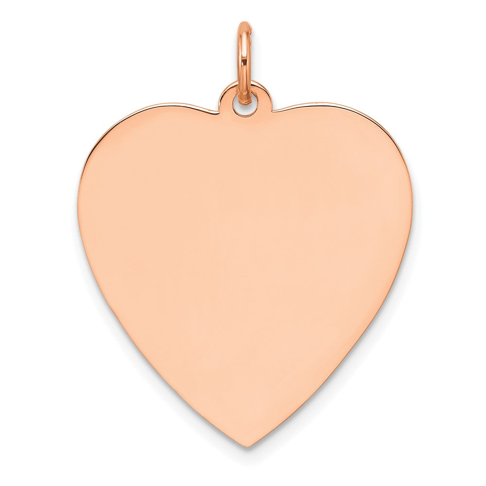 Sterling Silver RG Plated Eng. Heart Polish Front/Satin Back Disc Charm