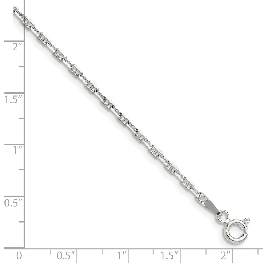 Sterling Silver Polished and D/C 2mm Mariner Link Chain