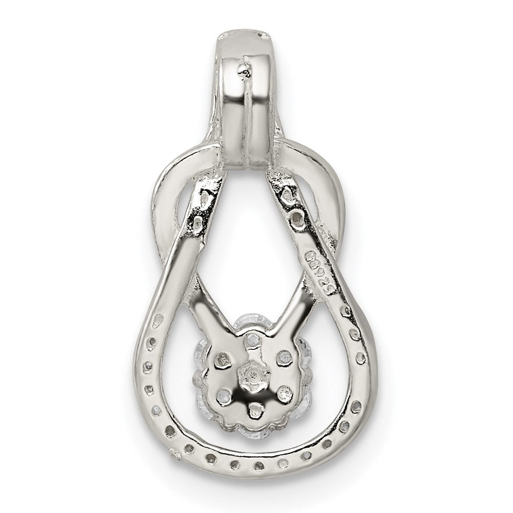 Sterling Silver CZ & Teardrop Pendant