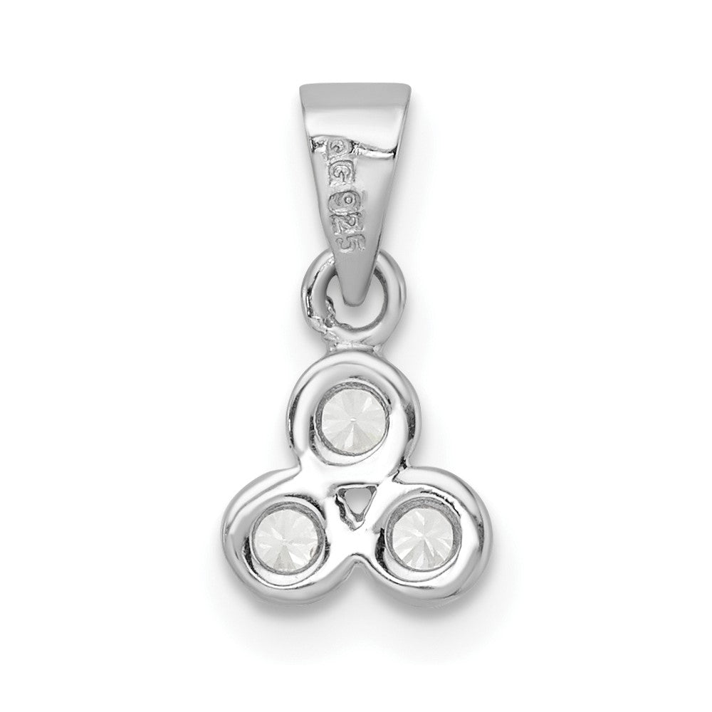 Sterling Silver RH Polished CZ Pendant