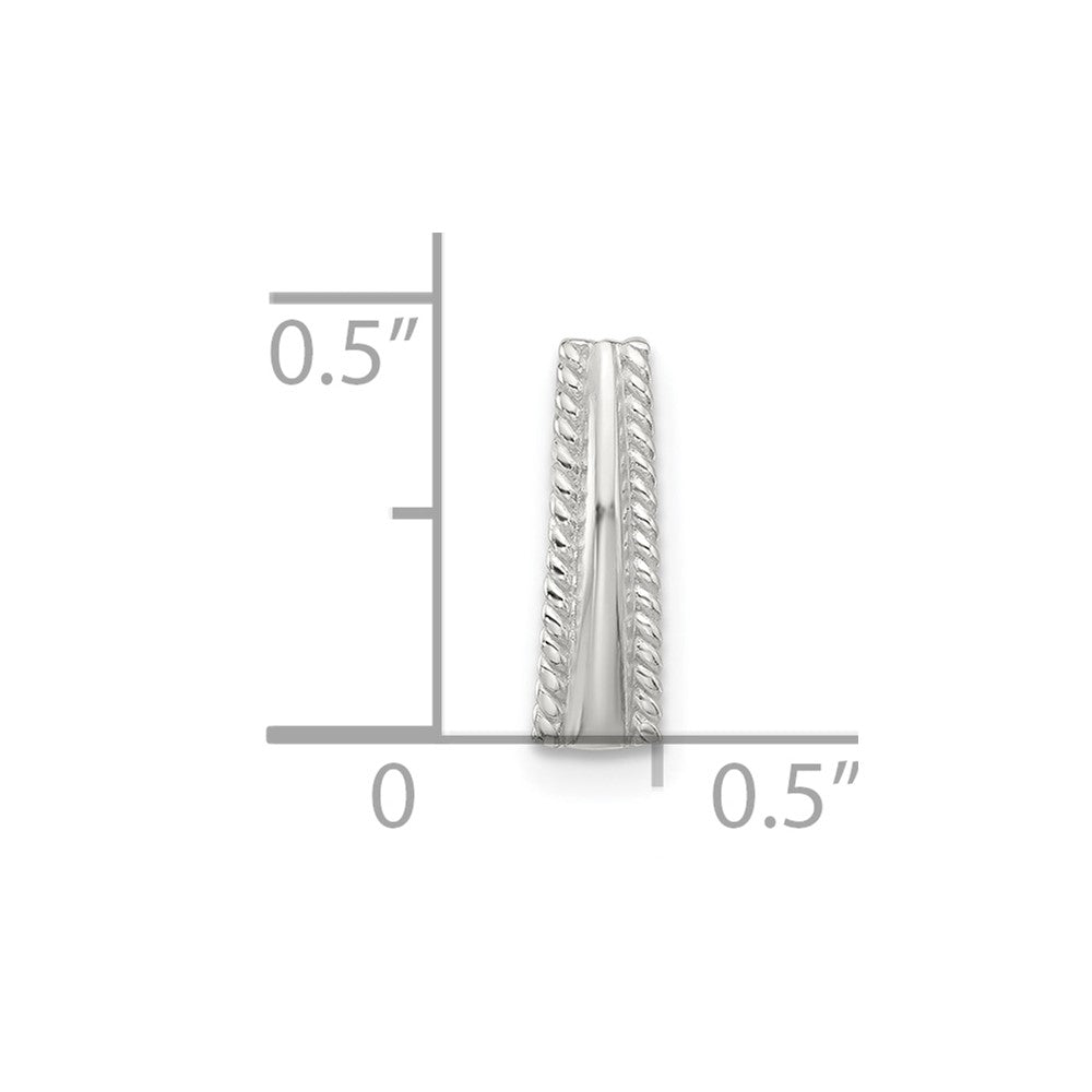 Sterling Silver E-coated Textured Edge Chain Slide