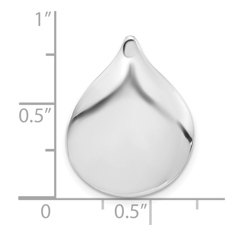 Sterling Silver Rhodium-plated Polished Teardrop Chain Slide