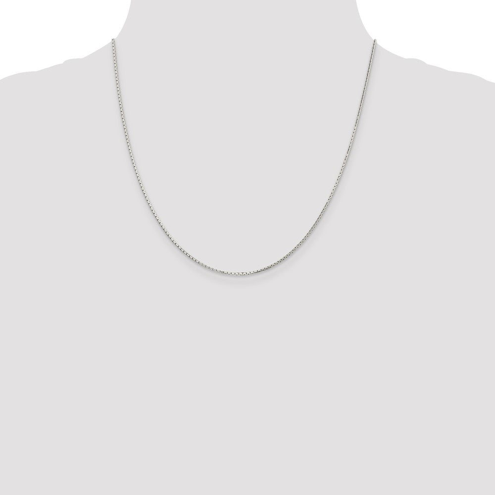 Sterling Silver 1.2mm 8 Sided Diamond-cut Mirror Box Chain