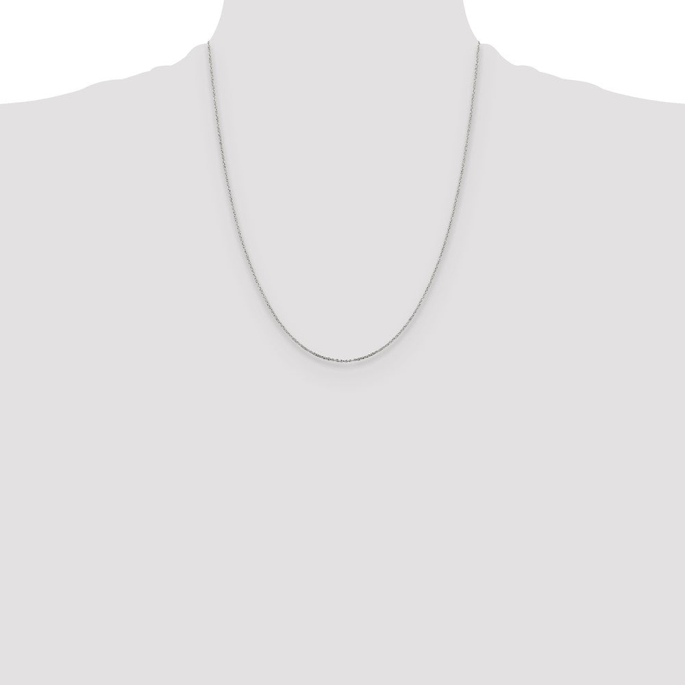 Sterling Silver .95mm Diamond-cut Forzantina Cable Chain w/4in ext.