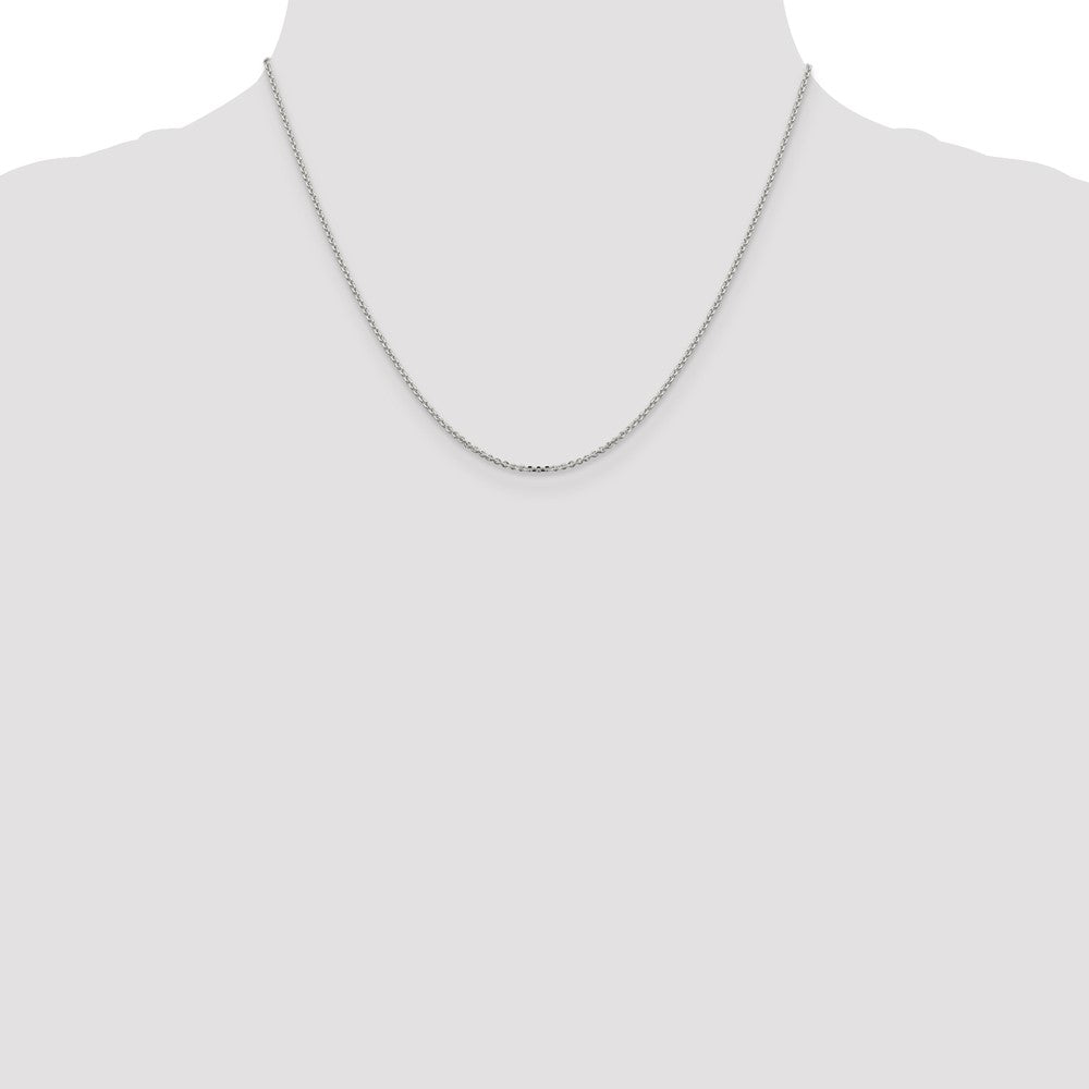 Sterling Silver 1.4mm Diamond-cut Forzantina Cable Chain w/2in ext.