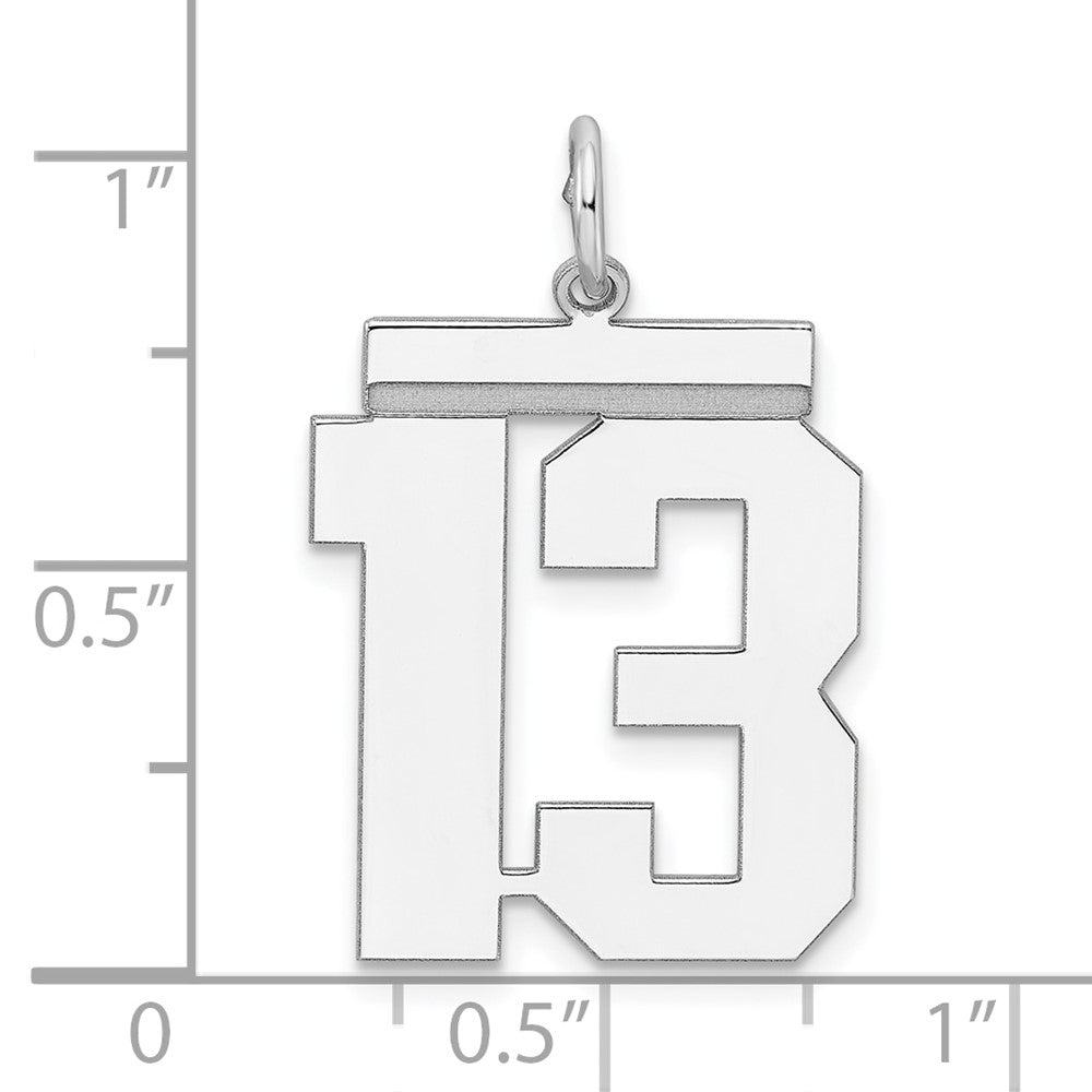 Sterling Silver/Gold-plated Polished Number 13 Charm