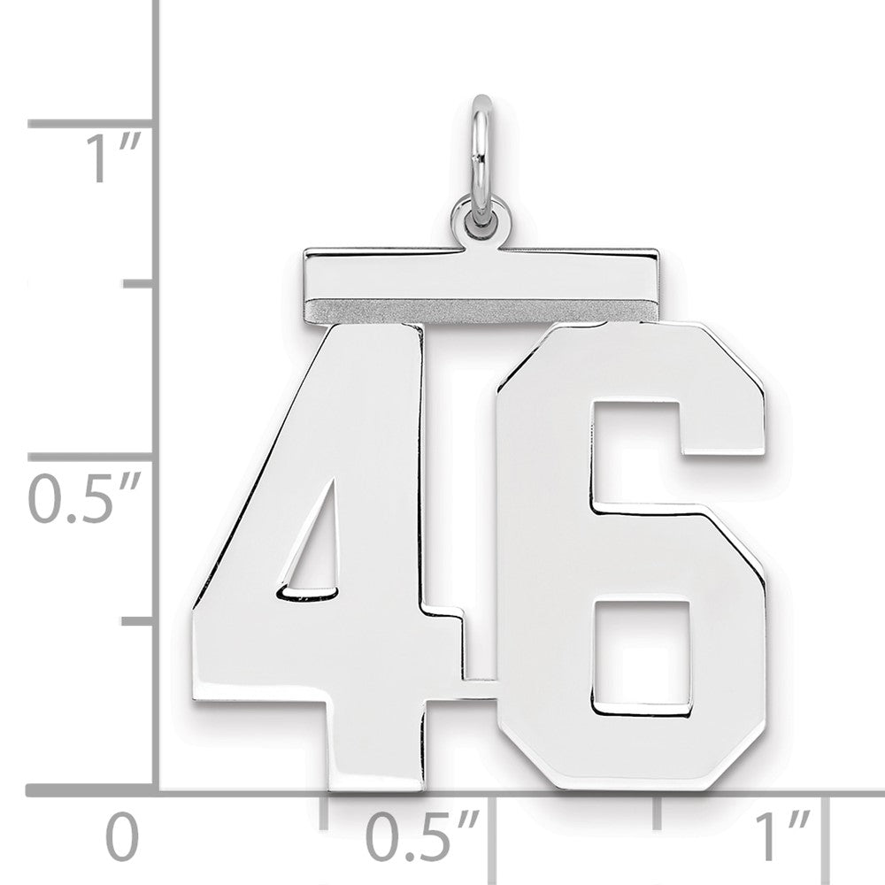 Sterling Silver/Rhodium-plated Polished Number 46 Charm