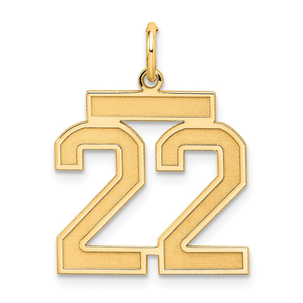 Sterling Silver/Gold-plated Satin Number 22 Charm