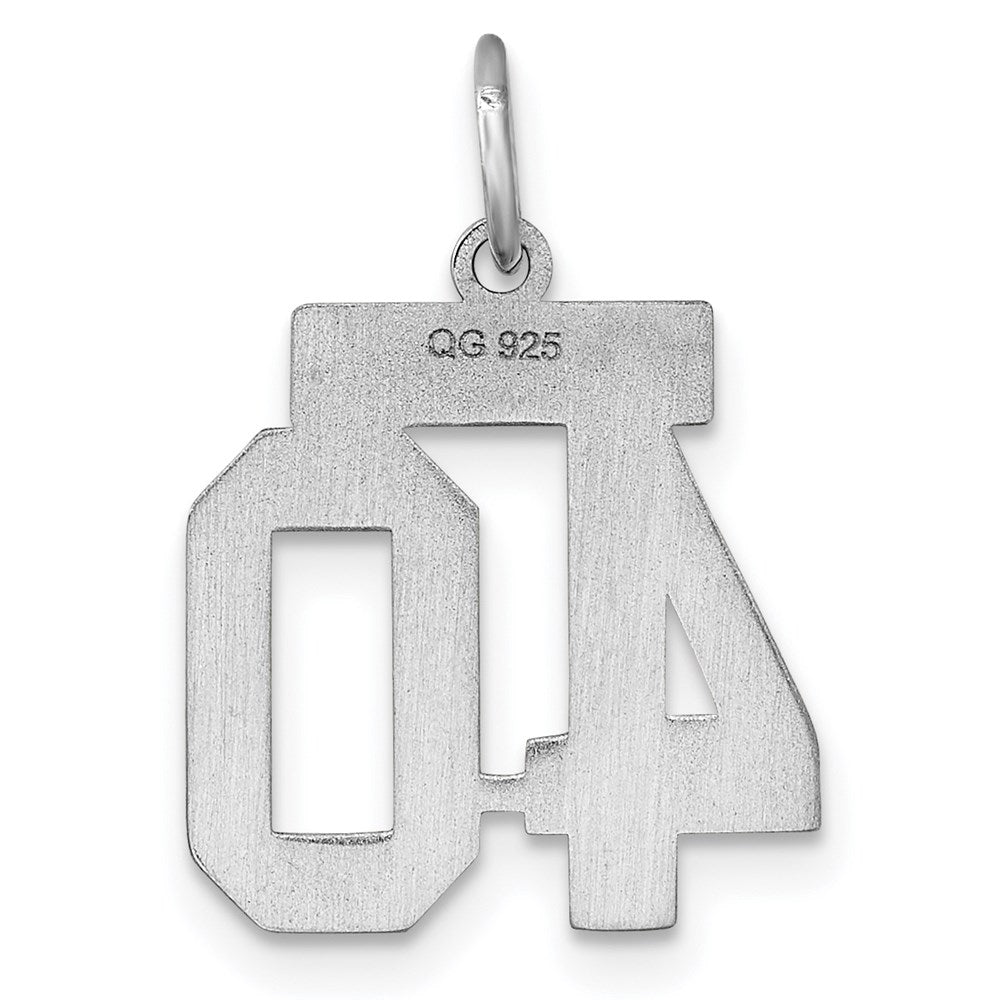 Sterling Silver/Rhodium-plated Satin Number 40 Charm