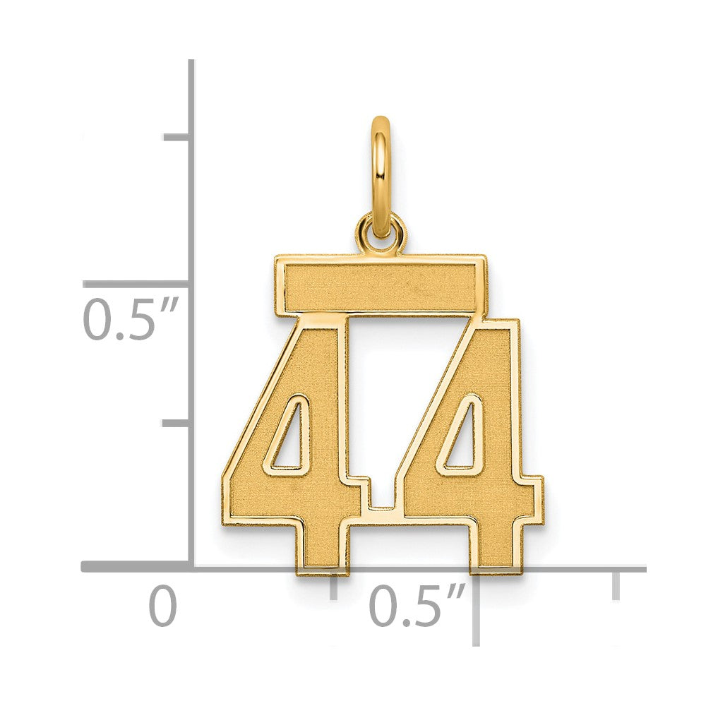 Sterling Silver/Gold-plated Satin Number 44 Charm