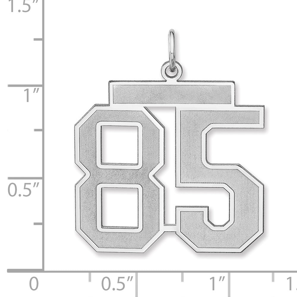Sterling Silver/Rhodium-plated Satin Number 85 Charm