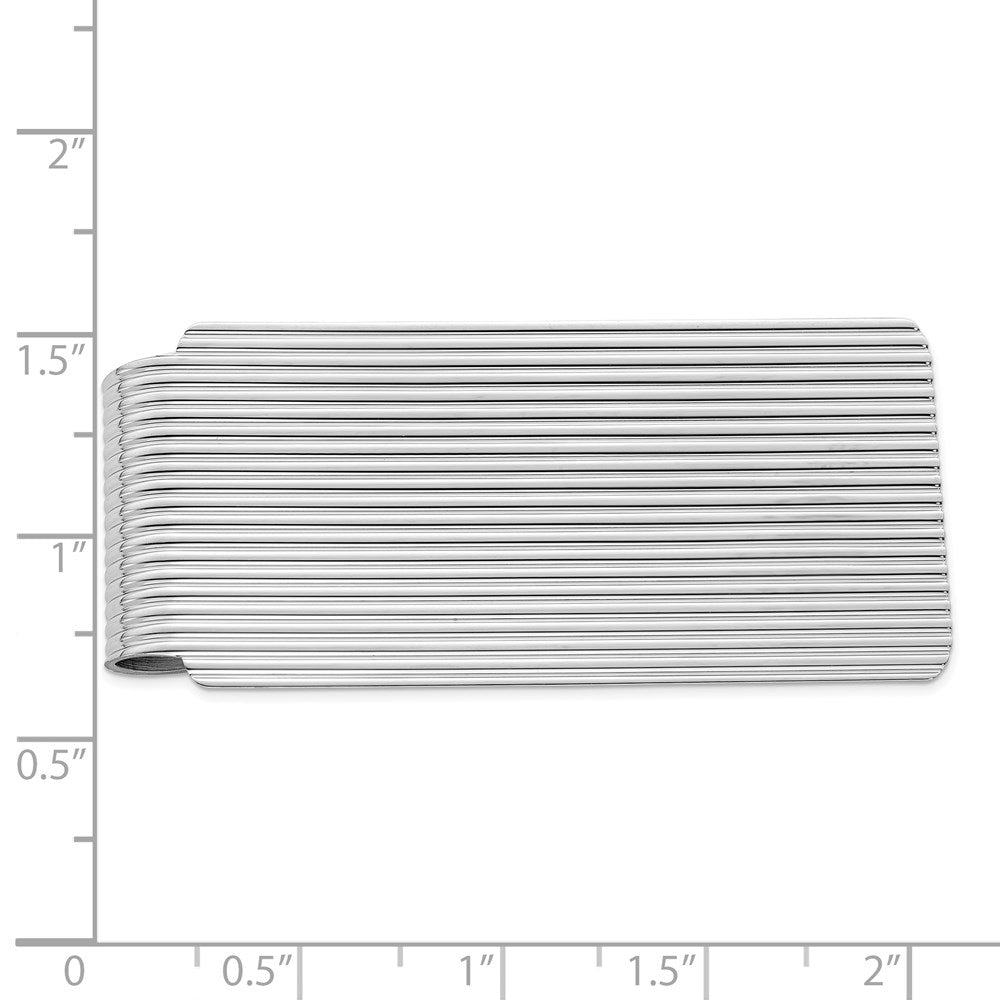 Sterling Silver Rhodium-plated Money Clip