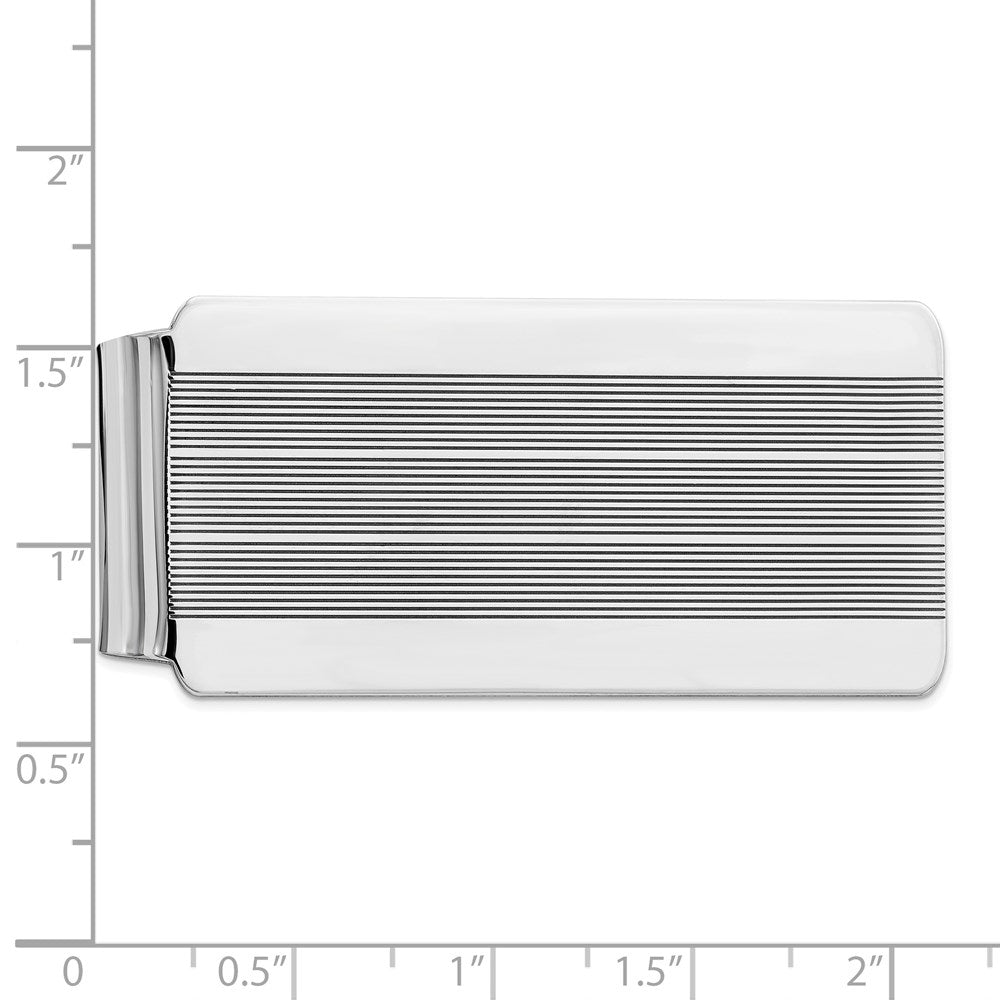Sterling Silver Rhodium-plated Money Clip