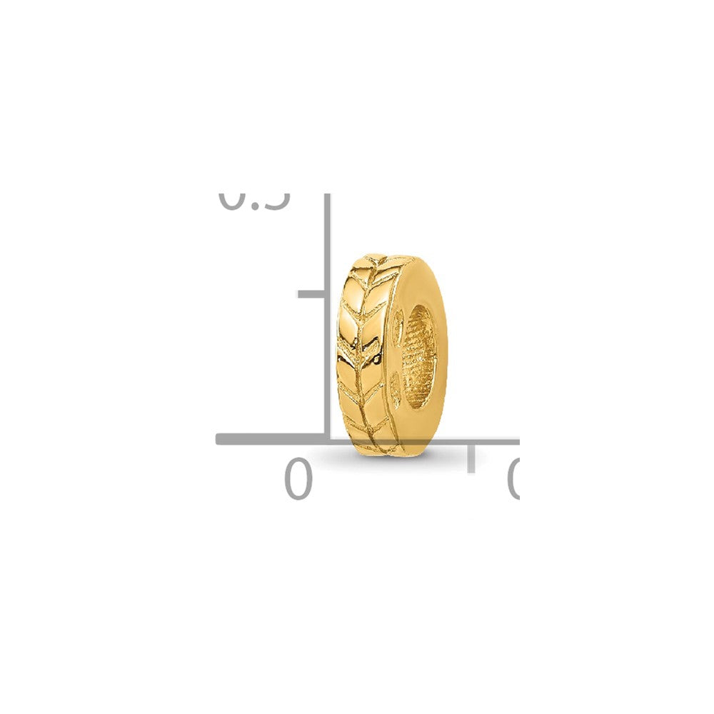 Sterling Silver Reflections Gold-plated Grooved Spacer Bead