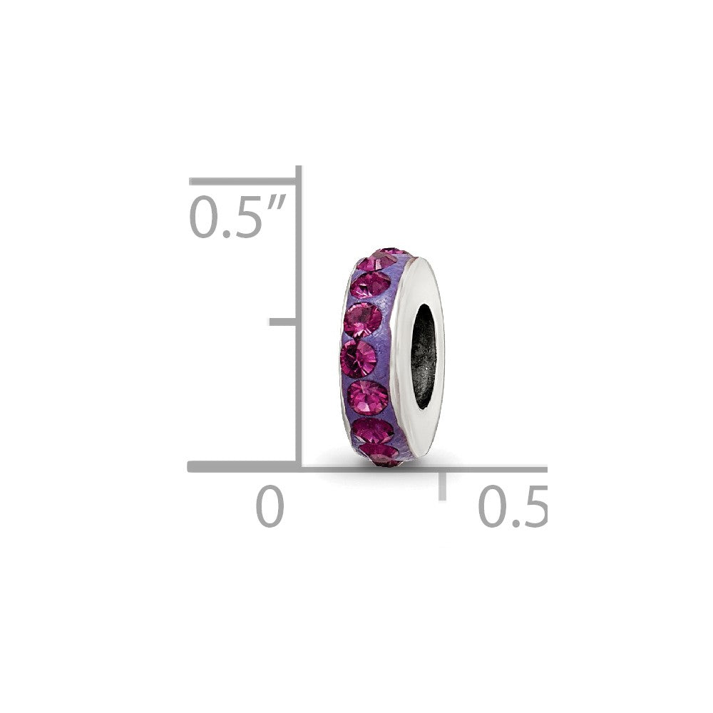 Sterling Silver Reflections Feb Single Row Preciosa Crystal Bead