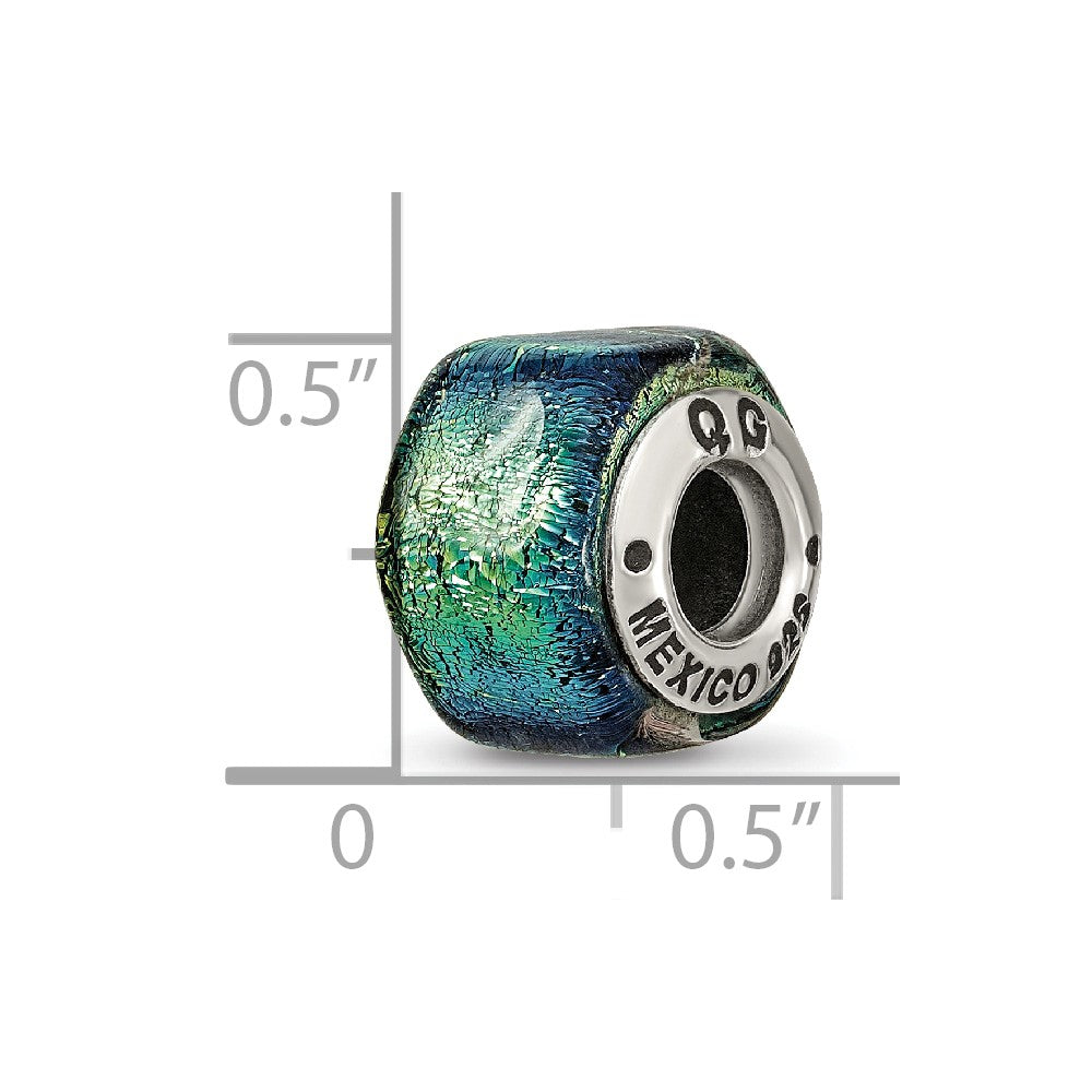 Sterling Silver Reflections Yellow Dichroic Glass Bead