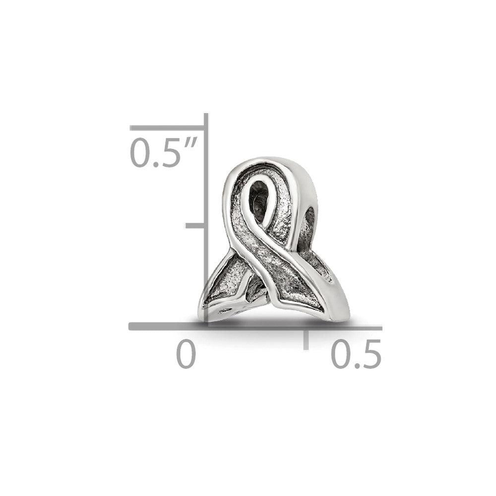 Sterling Silver Reflections Awareness Ribbon Bead