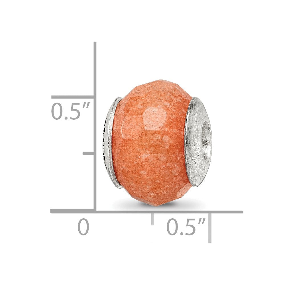 Sterling Silver Reflections Peach Quartz Stone Bead