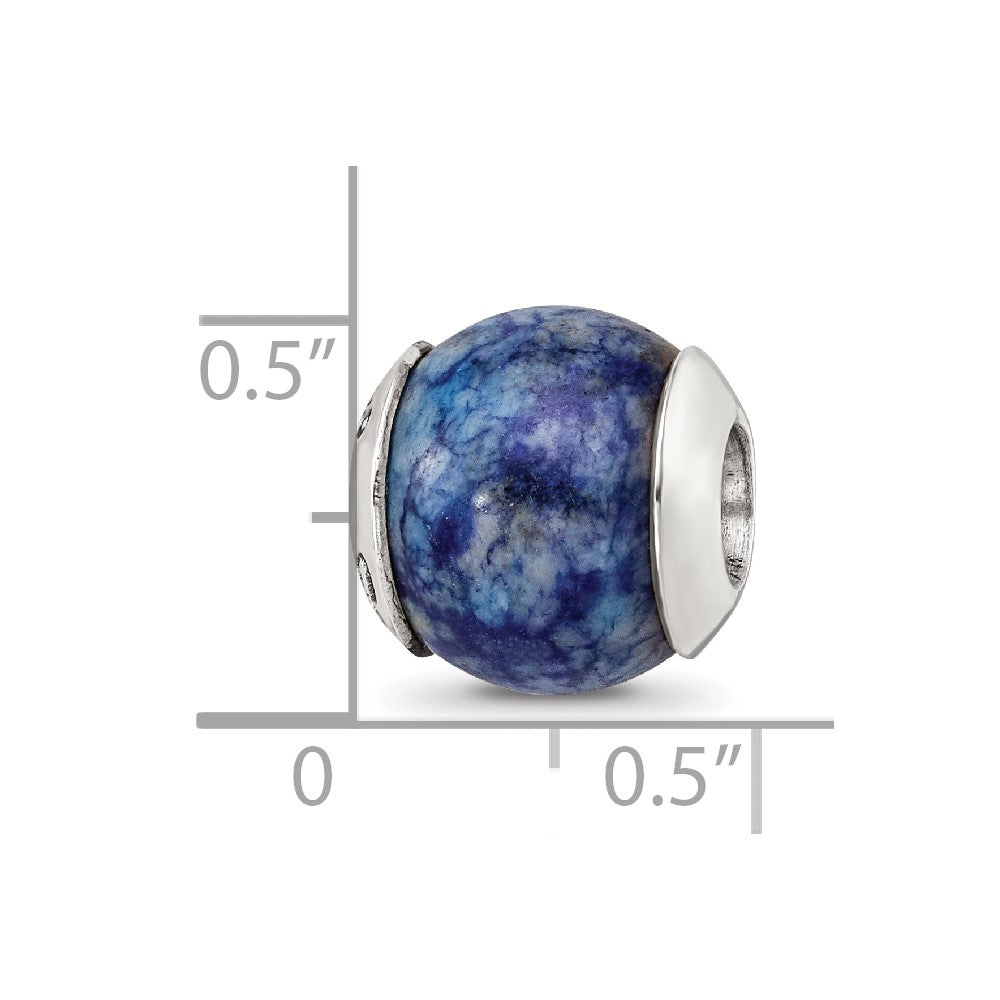 Sterling Silver Reflections Lapis Stone Bead