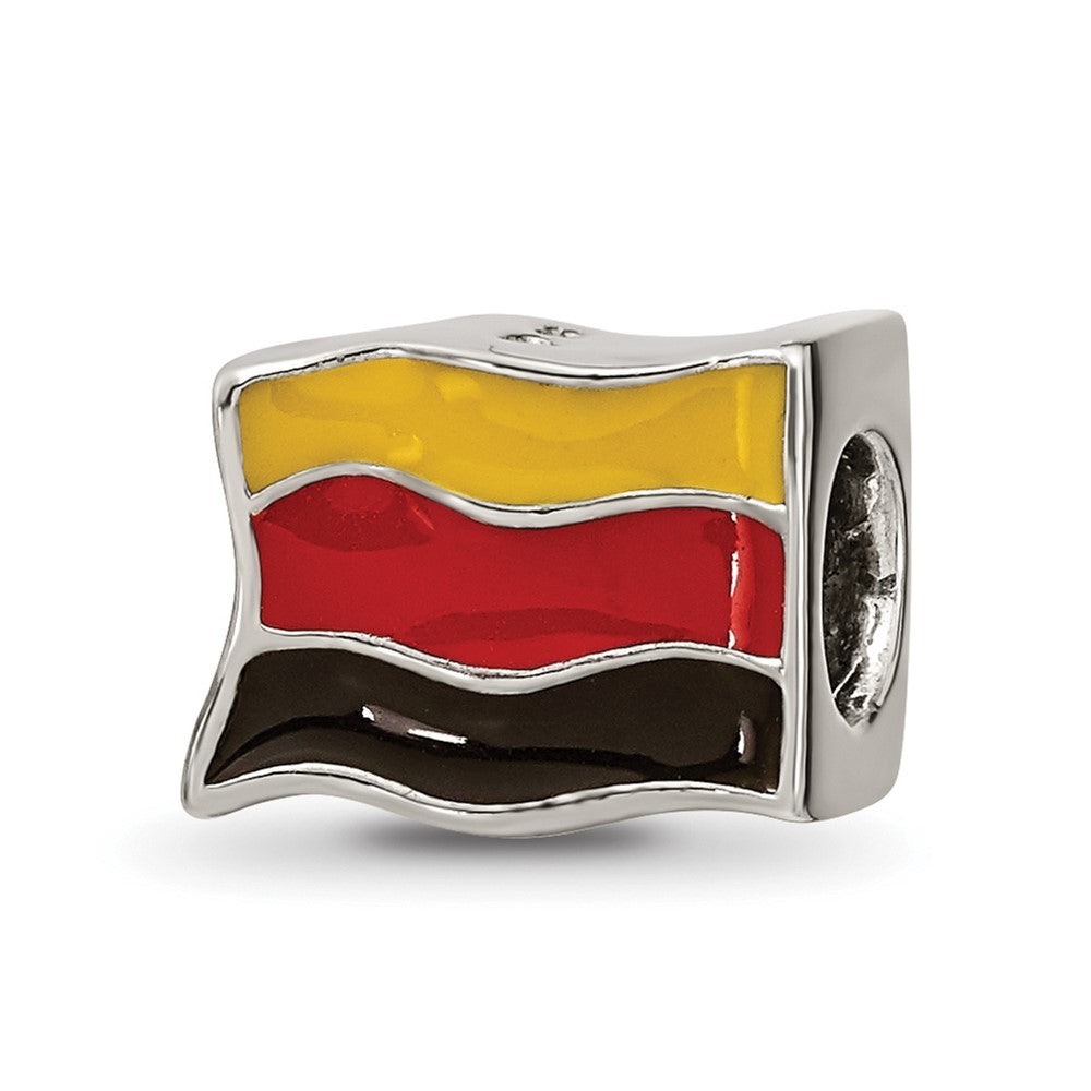 Sterling Silver Reflections Enameled Germany Flag Bead