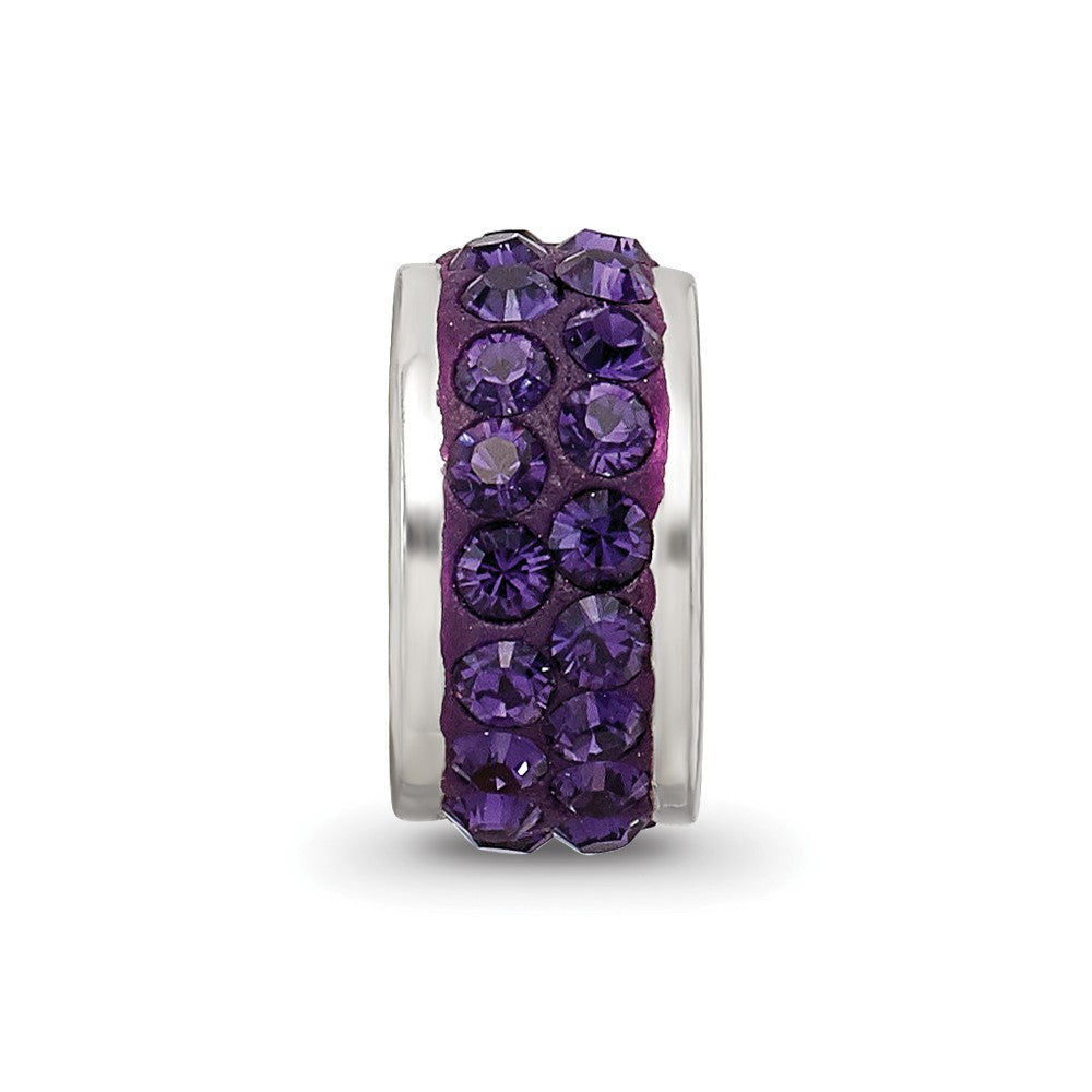 Sterling Silver Reflections Purple Double Row Preciosa Crystal Bead