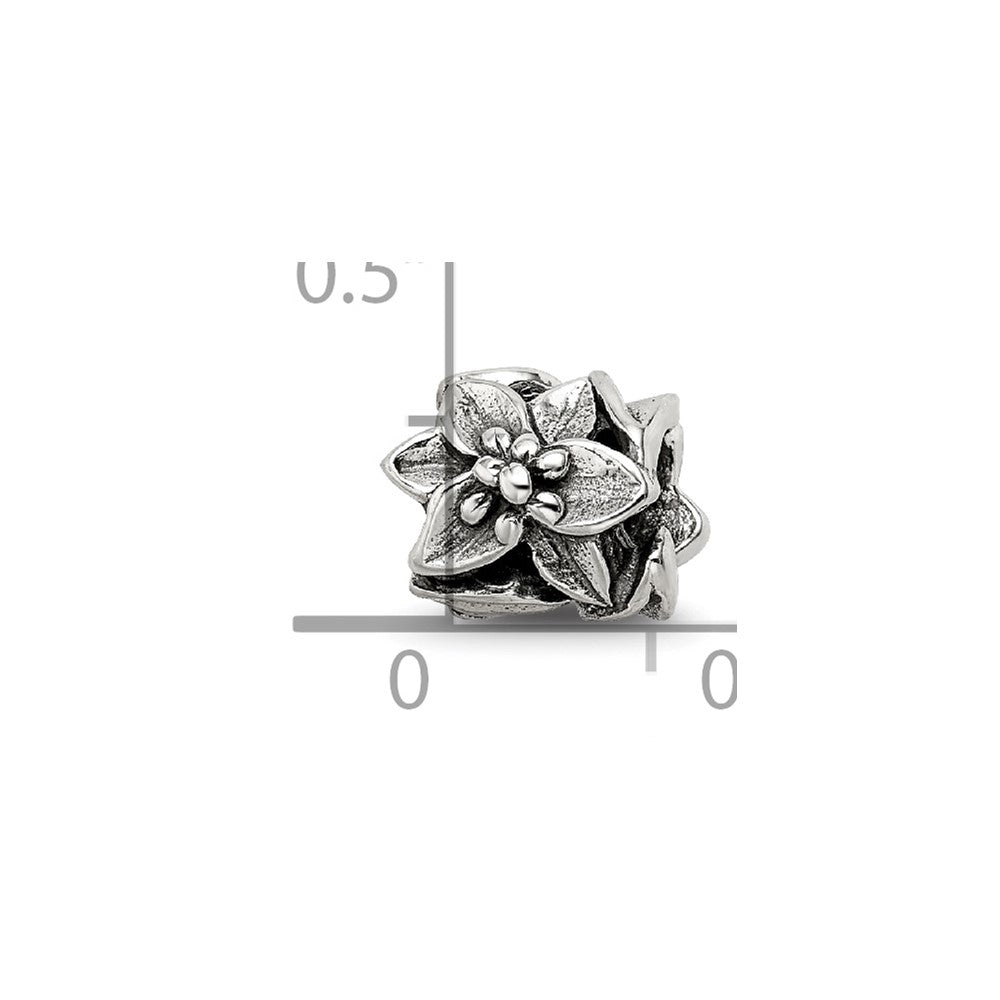 Sterling Silver Reflections Plumeria Floral Bead