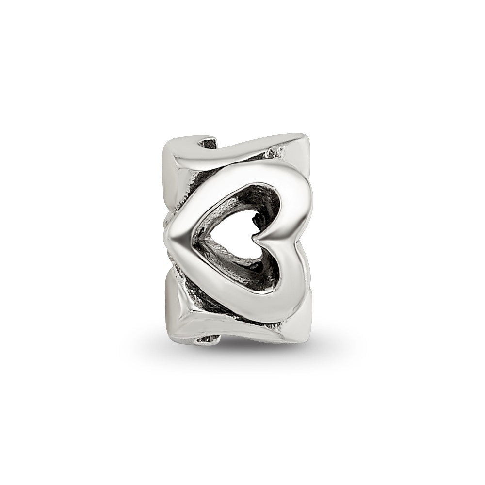 Sterling Silver Reflections Hearts Bead