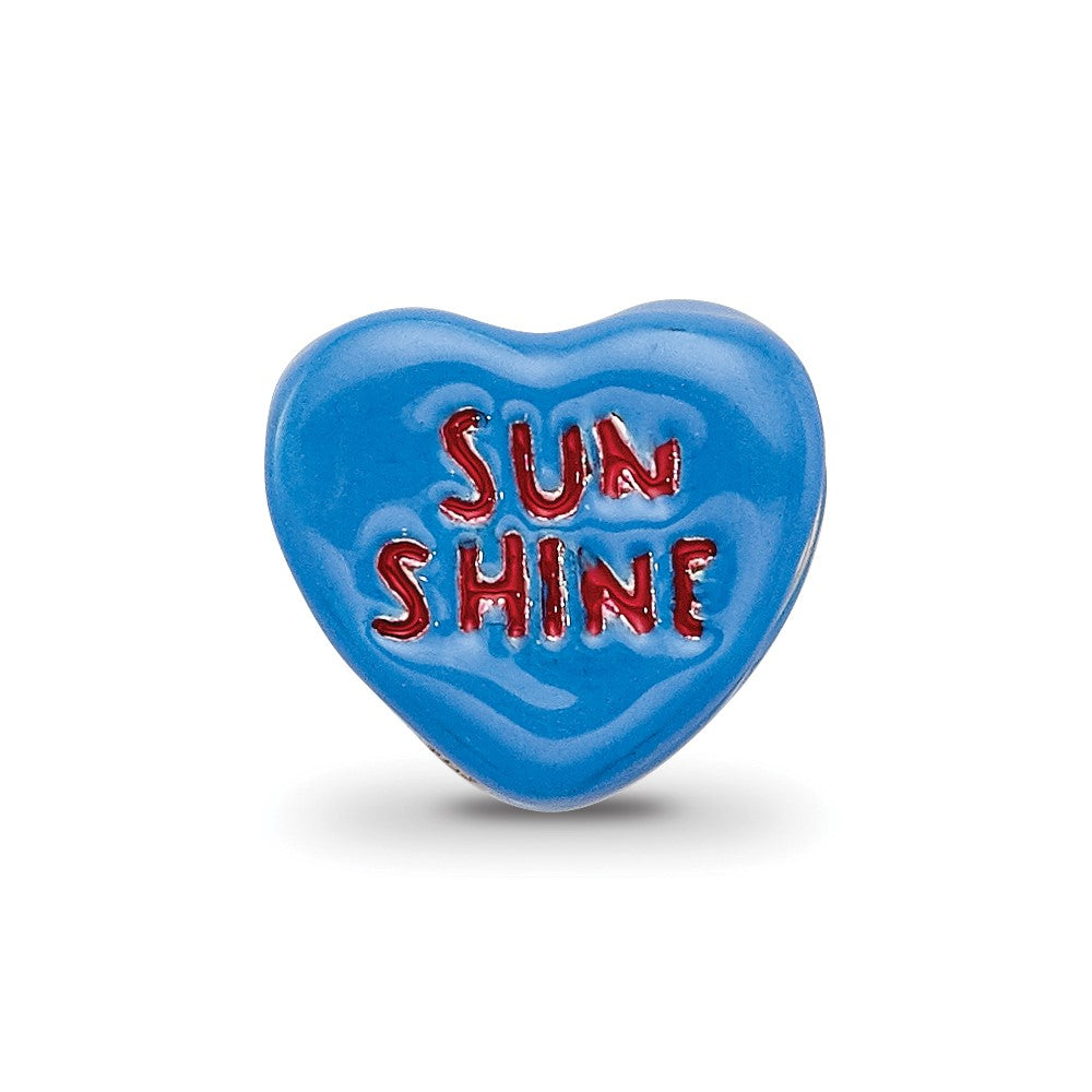 Sterling Silver Reflections Sun Shine Enameled Heart Bead