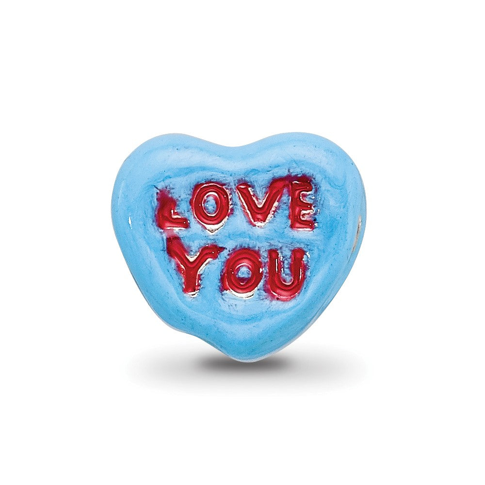 Sterling Silver Reflections Love You Enameled Heart Bead