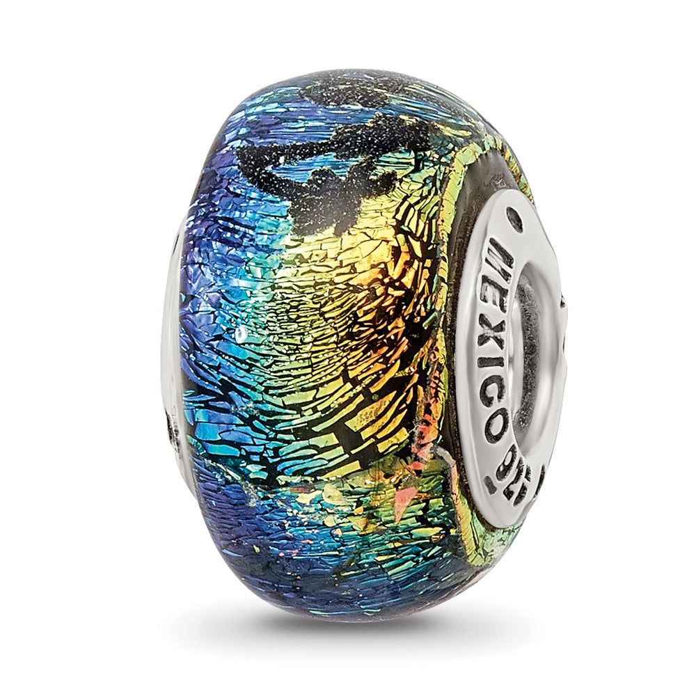 Sterling Silver Reflections Virgin Islands Orange Dichroic Glass Bead