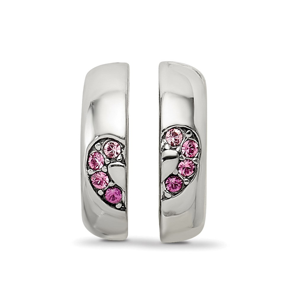 Sterling Silver Reflections Crystal Heart Magnetic Bead