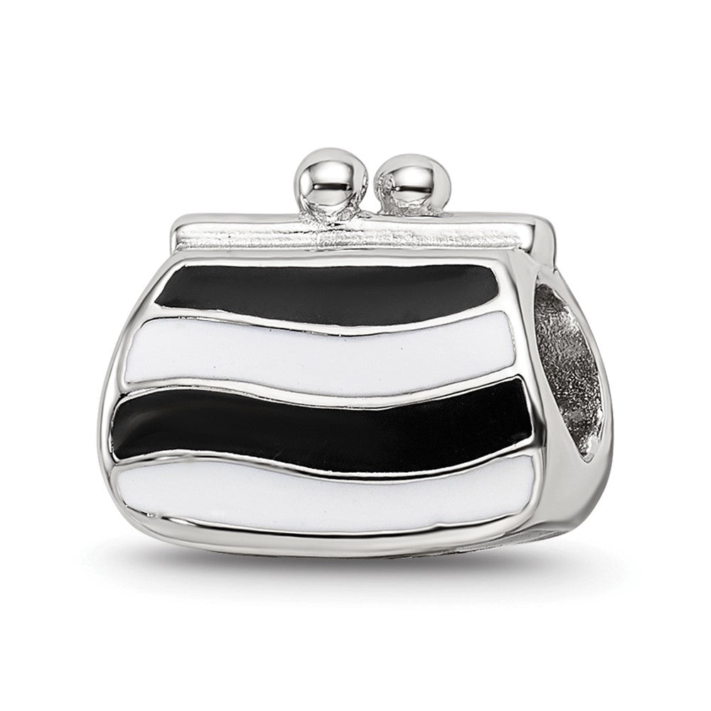 Sterling Silver Reflections Enamel Crystal Purse Bead