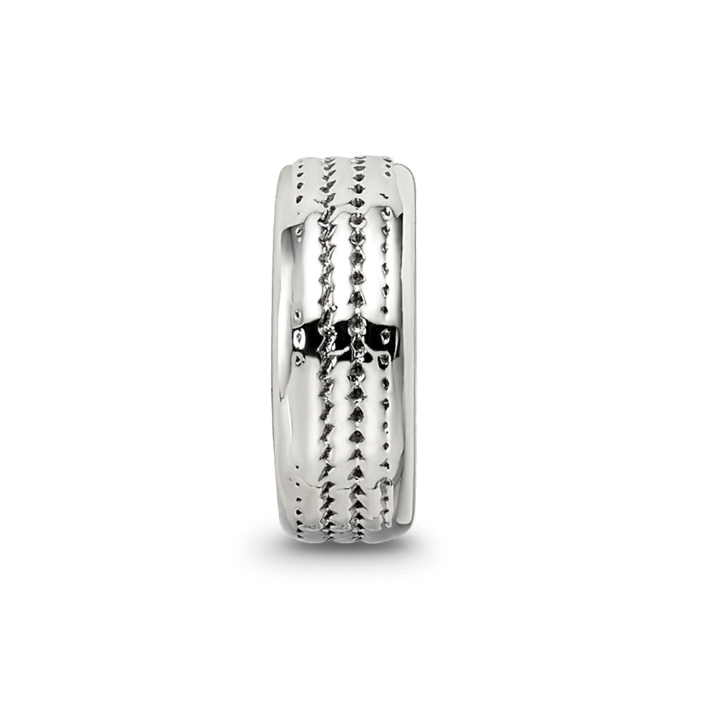 Sterling Silver Reflections Antiqued Textured Gripper Bead