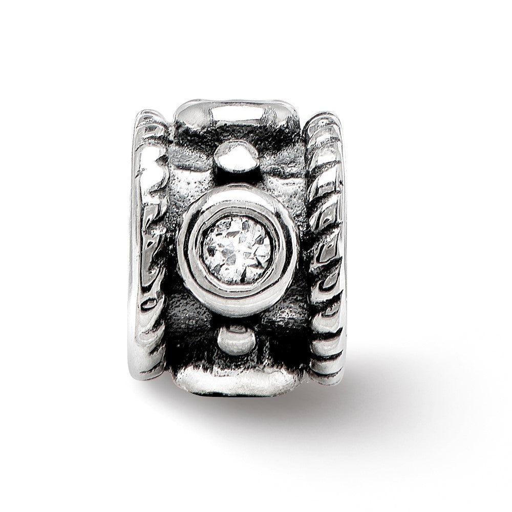 Sterling Silver Reflections CZ Rope Bead
