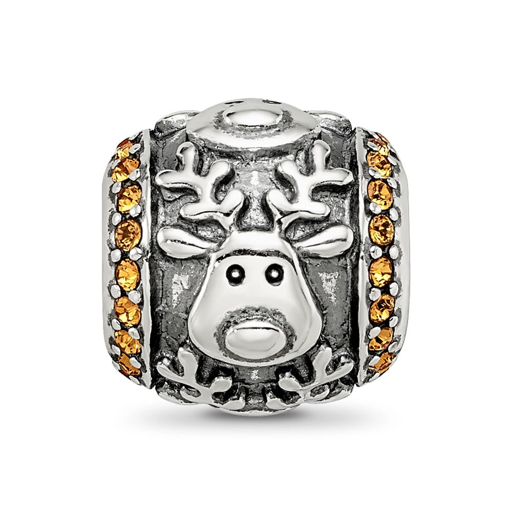 Sterling Silver Reflections Crystals Reindeer Bead